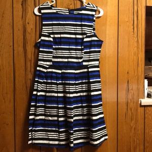 BaileyBlue striped inverted pleat sleeveless dress
